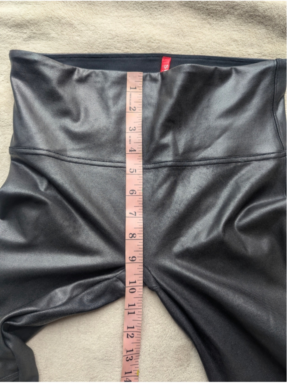 Spanx Black Faux Leather Quilted Moto Leggings Size Medium - Picture 8 of 13